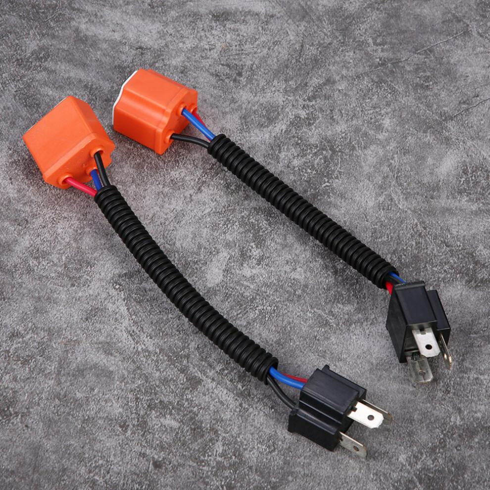 2Pcs H4/9003/Hb2 Ceramic Connector Plug Socket Extension Wiring Harness Sockets Adapter 7601324527179