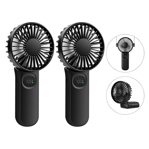 2PCS Mini Handheld Fan with 5-speed,180 for Makeup, Lash, Camping 1