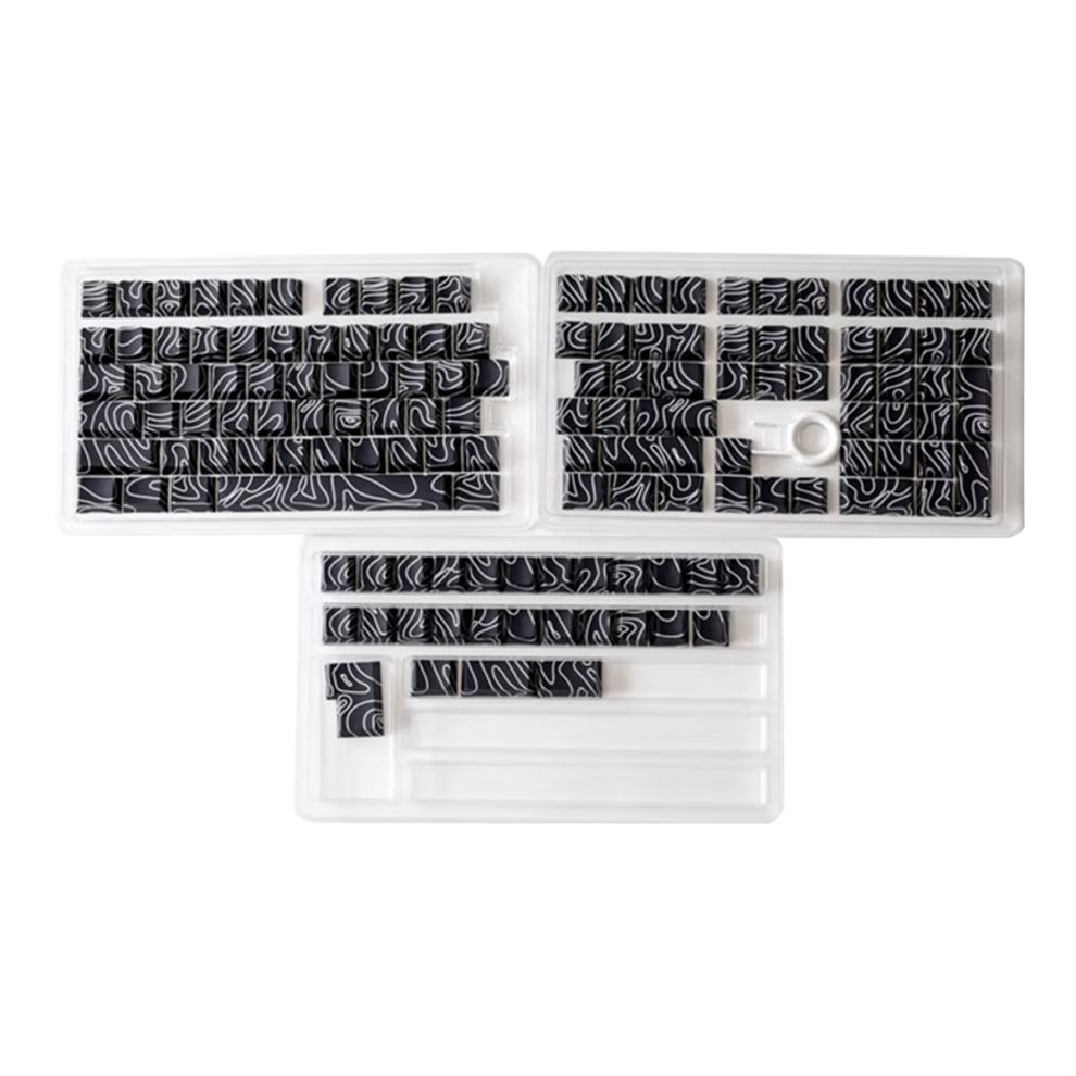 131 Keys Pbt Keycaps Set Thermally Sublimated Side Engraved Black 4853878264649