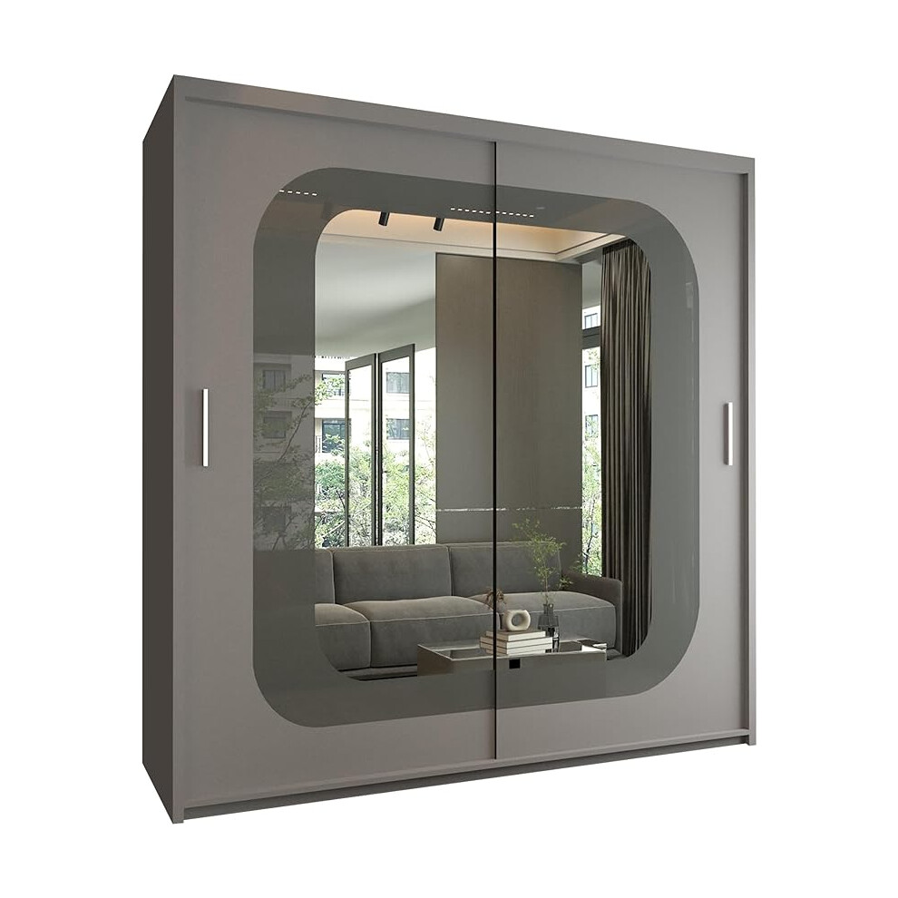 Sliding Wardrobes 4U Ltd (Grey, 150Cm) Virginia Mirrored Sliding Wardrobe With Led Light
