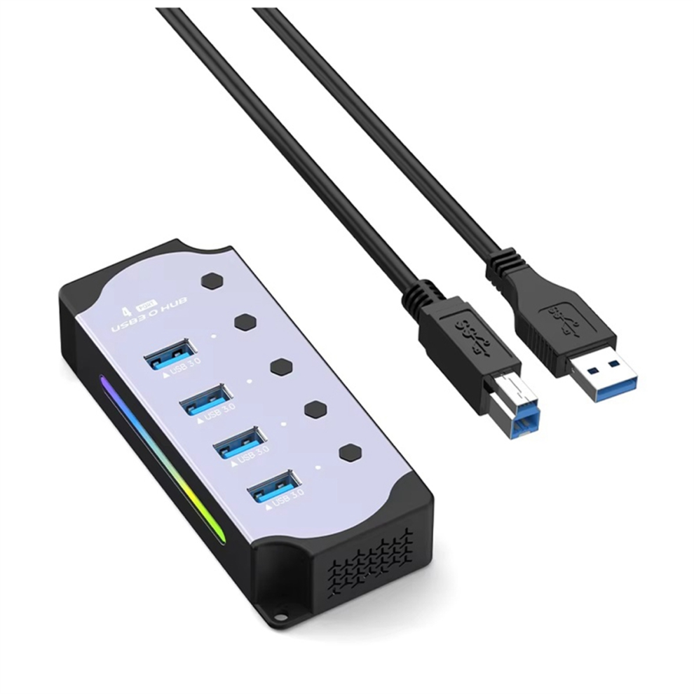 4 Port Usb 3.0 Hub Usb Adapter With Individual Led On/Off Switches Light 4853878262331