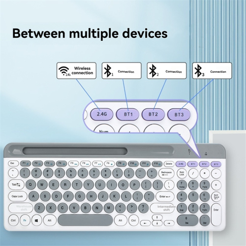 Wireless Keyboard Mouse Combo Portable Bluetooth Colorful Keyboard 2
