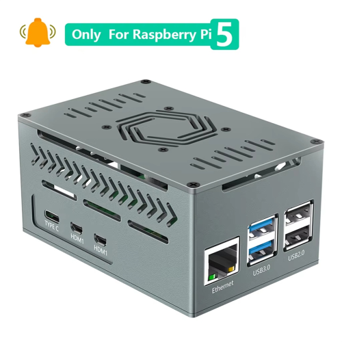Custodia in alluminio per 5 PC, include ventola PWM 4010 2