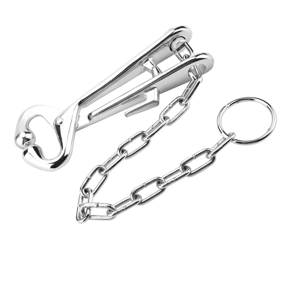 Stainless Steel Cow Nose Ring Pliers Bull Cattle Bovine Clip With Chain Pulling Tool 8061324529006