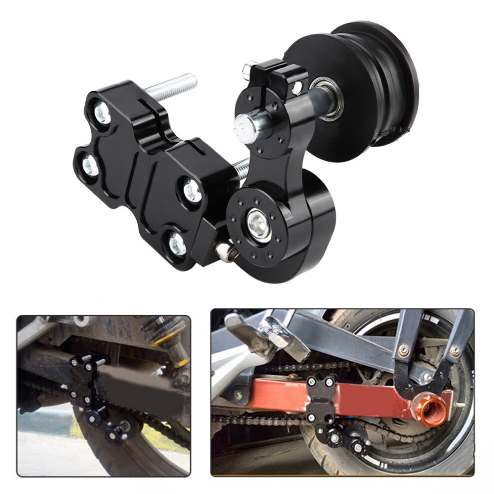 Motorcycle Aluminum Chain Tensioner Bolt Auto Adjuster On Roller Tool Black 5001324529326
