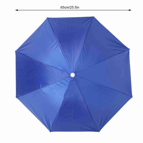 65cm Sunscreen Windproof Head Mounted Umbrella Top Folding Hat Umbrella(Royal Blue) 1