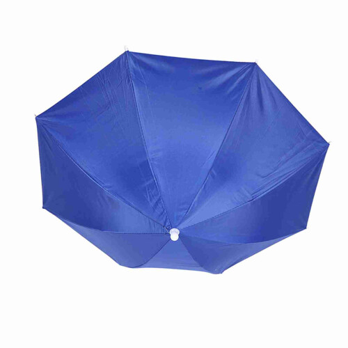 65cm Sunscreen Windproof Head Mounted Umbrella Top Folding Hat Umbrella(Royal Blue)