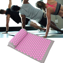 Acupuncture Massage Yoga Mat Acupressure Massage Pad 68 x 42cm (Light Gray Pink Buckle)