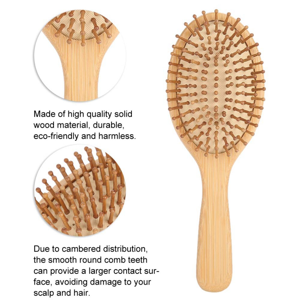 Solid Wood Hair Massage Comb Anti static Hairbrush Portable Scalp Massage Comb