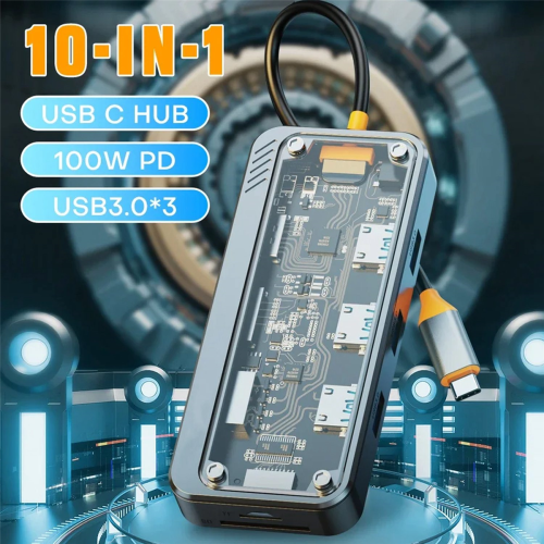 10 in1 USB C Hub, Ethernet USB-C Multiport Adapter 2