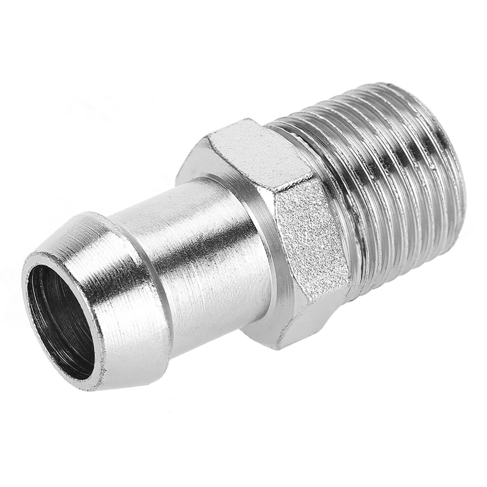 1/2'' Npt 5/8'' Barb Chrome Metal Fitting Intake Manifold Heater Hose For Chevy 4671324530151
