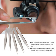 5Pcs/Set Stainless Steel Antimagnetic High Accuracy Tweezers Watch Repairing Tool
