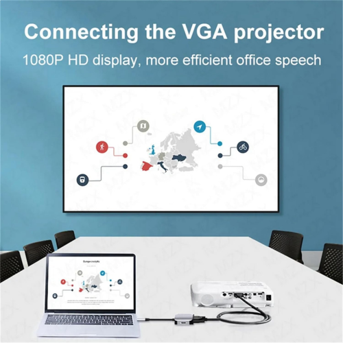 USB C-dockingstation, 2-in-1 USB-C naar compatibele VGA-extensor 2