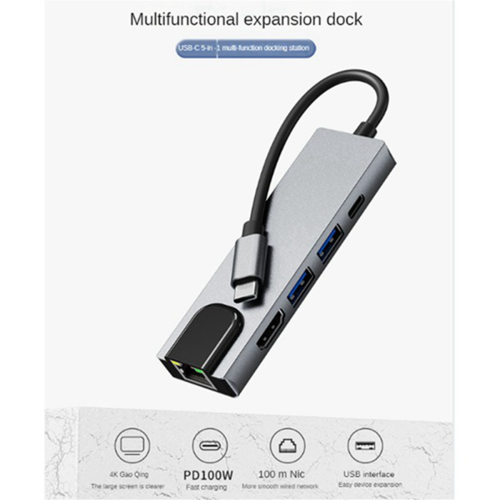 Type C Docking Station HUB 5-in-1 Type C naar RJ45 USB3.0 USB C HUB 2