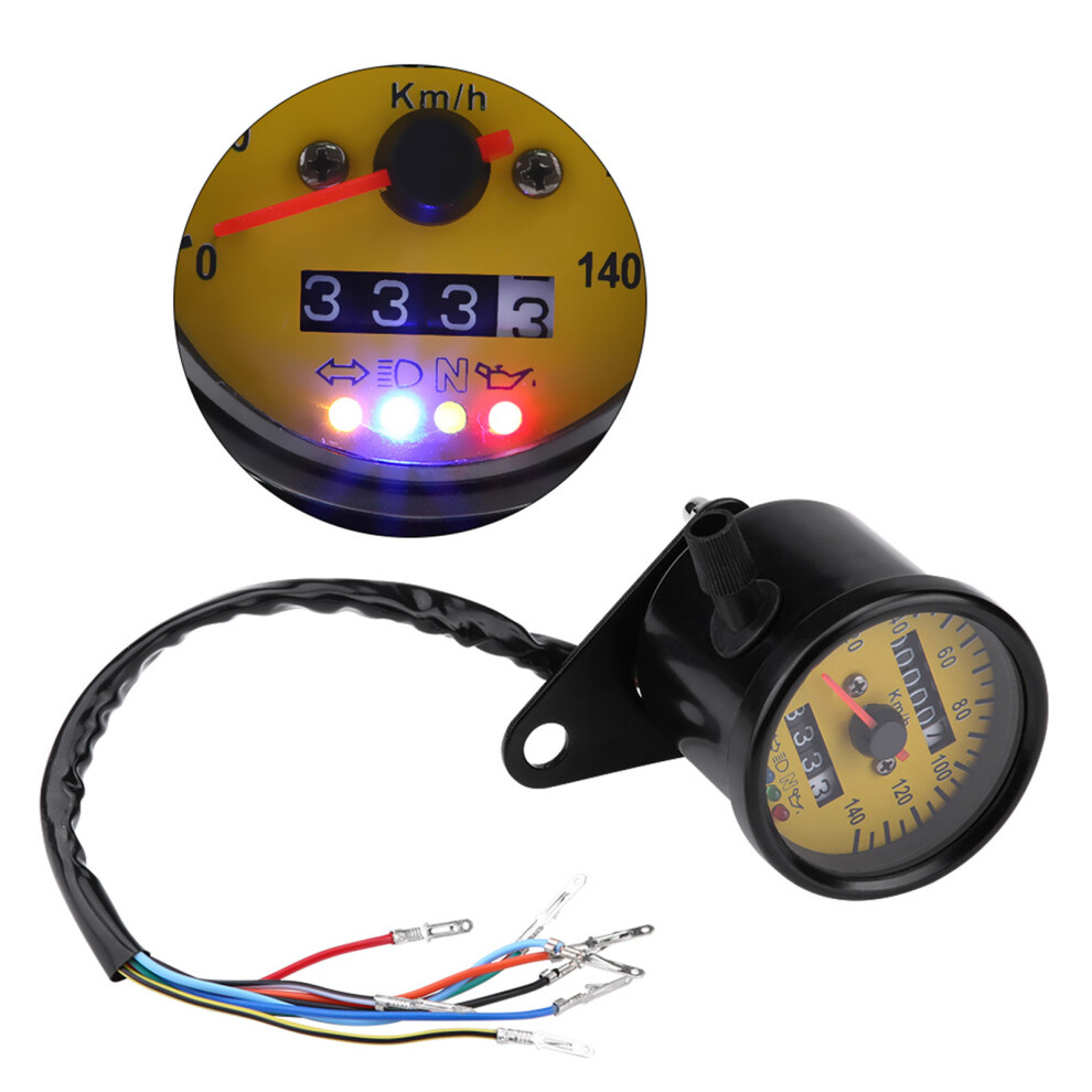 60Mm Motorcycle Odometer Speedometer Gauge With Indicator Black 4191324531175