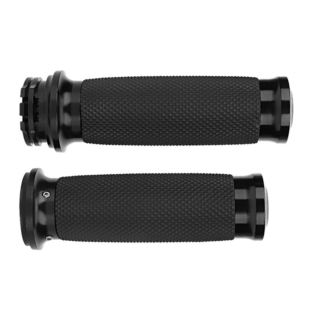 1 Pair Universal Motorcycle 25Mm Handgrip Aluminum+Rubber Anti Slip Handlebar Grip Cover(Black) Black 4621324531146