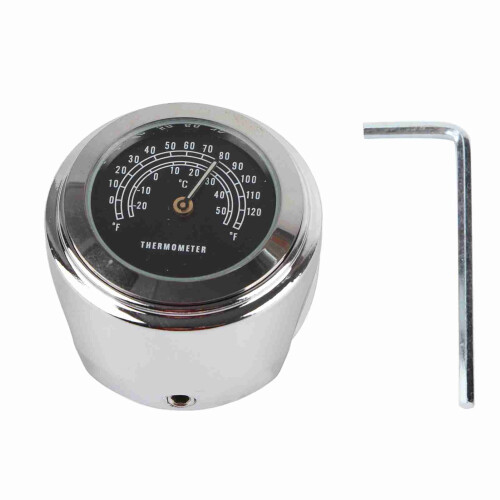 22-25mm Waterproof Motorcycle Handlebar Mount Temp Thermometer Accessories(black) 2