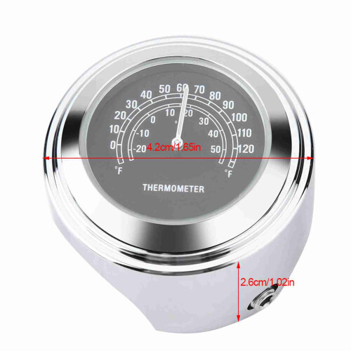 22-25mm Waterproof Motorcycle Handlebar Mount Temp Thermometer Accessories(black) 1