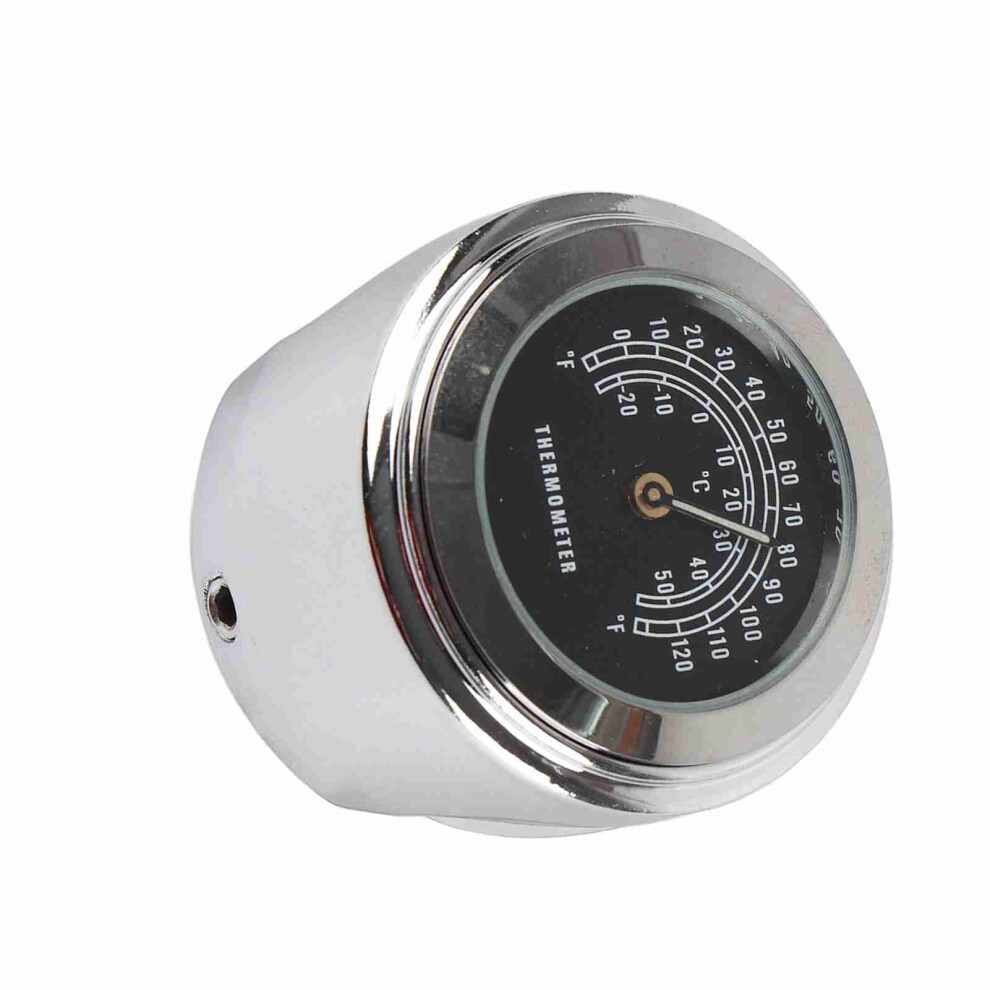 22-25Mm Waterproof Motorcycle Handlebar Mount Temp Thermometer Accessories(Black) Black 9381324531267