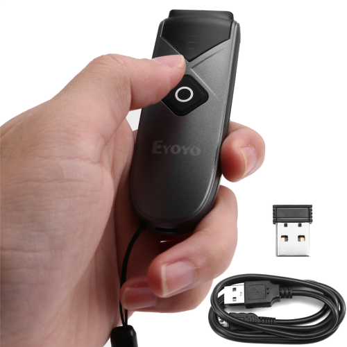 Leitor de código de barras Bluetooth 2.4G com leitor de imagens e códigos QR na tela. 1