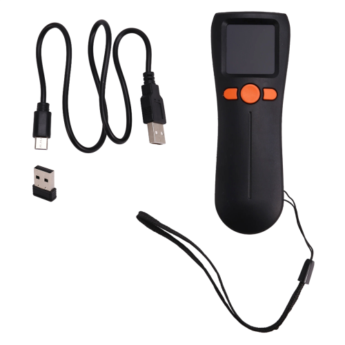 Leitor de código de barras portátil mini Bluetooth, sem fio, para códigos 1D/2D. 2