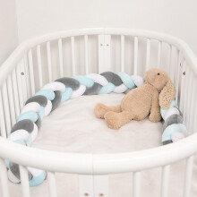 Baby Braided Crib Bumper Long Baby Nursery Cushion Knot Soft Snake Pillow (3.28ft)