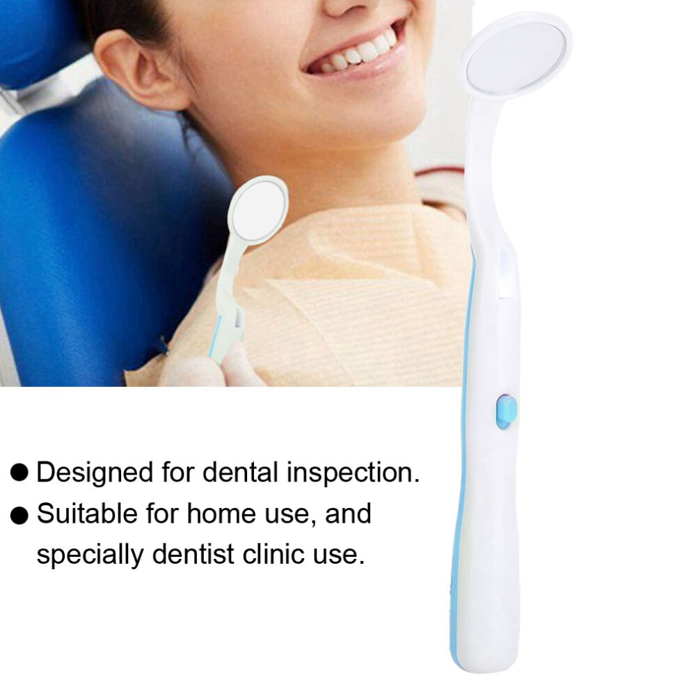 Light/Blue Professional Dentist Teeth Inspection Oral Mirror Dental Care Tool With Led
