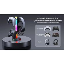 Suporte para fone de ouvido RGB para jogos, compatível com gamepad de mesa.