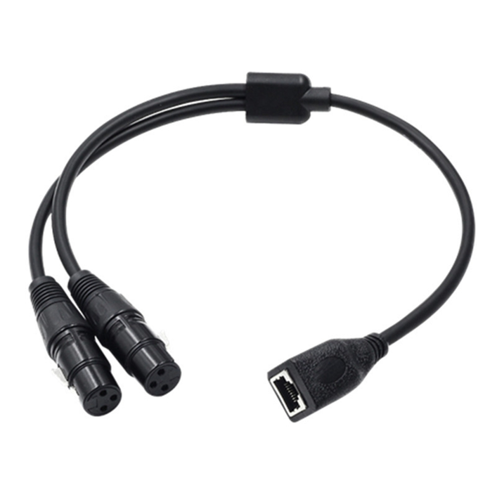 1Pcs Dual 3Pin Xlr Female To Rj45 Adapter Rj45 To Dual Xlr Cable 4853878299214