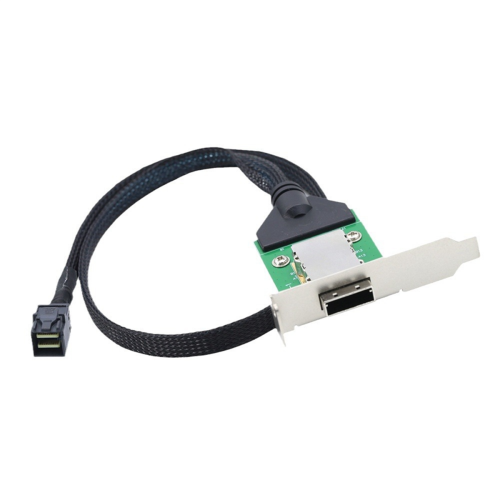 Mini-SAS-SFF-8643-Host-zu-SAS-HD-SFF-8088-Buchsen-Adapterkabel 0,5 m 1
