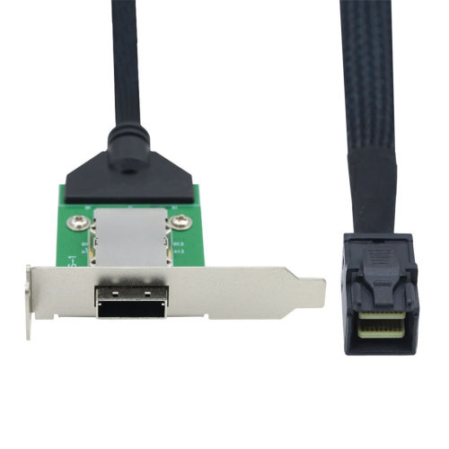 Mini-SAS-SFF-8643-Host-zu-SAS-HD-SFF-8088-Buchsen-Adapterkabel 0,5 m 2