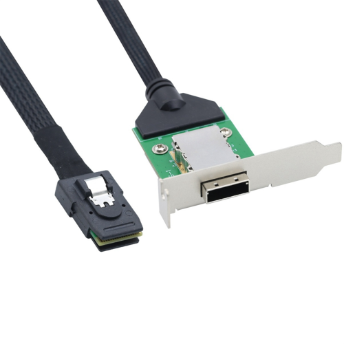 Mini-SAS-SFF-8087-Host-zu-SAS-HD-SFF-8088-Buchsen-Adapterkabel 1 m 2