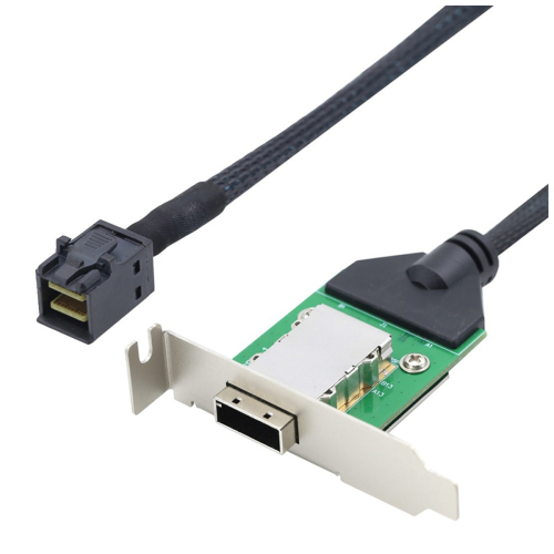 Mini-SAS-SFF-8643-Host-zu-SAS-HD-SFF-8088-Buchsen-Adapterkabel 0,5 m