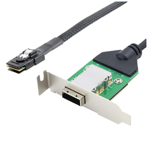 Mini-SAS-SFF-8087-Host-zu-SAS-HD-SFF-8088-Buchsen-Adapterkabel 0,5 m 1