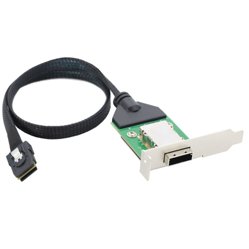 Mini-SAS-SFF-8087-Host-zu-SAS-HD-SFF-8088-Buchsen-Adapterkabel 0,5 m