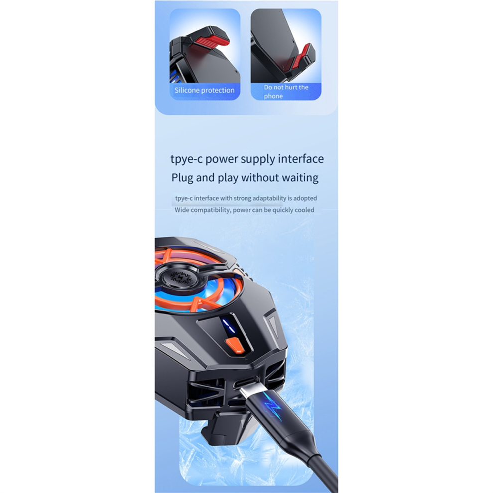 Magnetic Cellphone Radiator Mobile Phone Cooler, For Mobile Gaming Light 4853878296404
