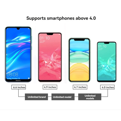Projetor de ampliação de tela 3D HD de 20 polegadas para celular, preto 2