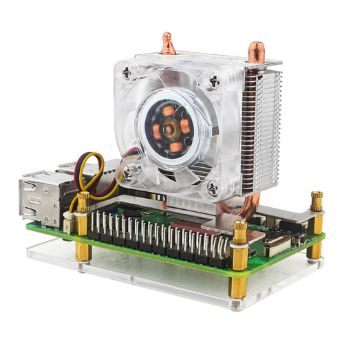 Ventoinha ICE Tower mais fina com RGB para Raspberry Pi 5 vertical. 2