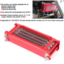 Motorcycle Oil Cooler Red Radiator Cooling System for 100250CC OffRoad Vehicle 85x200x45mm