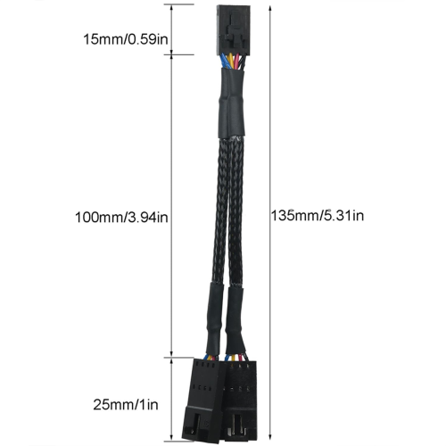 Cabo extensor de iluminação RGB, divisor 1 para 2, conector macho de 4 pinos. 2