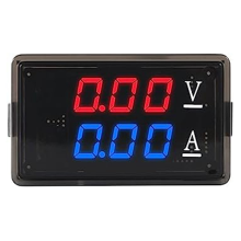Voltímetro e amperímetro digital LED DC0-100V 10A, vermelho + azul