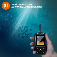Smart engelsk ryska meny trådlös sonar bärbar fiskfinnare sensor
