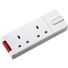Masterplug Two Socket Trailing Socket with Power Indicator, without Plug and Cable, White