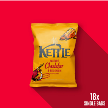 KETTLE® Chips Mature Cheddar & Red Onion 40g Pack of 18