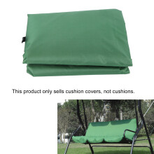 Garden Courtyard Outdoor Waterproof Polyester Taffeta Threeseater Swing Chair Hammock Seat Cushion Cover Cushion Cover 150*50*10CM (Green)