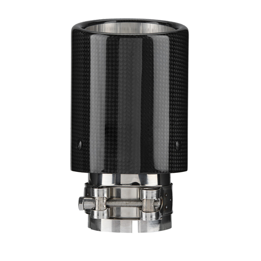 Carbon Fiber Style Car Modified Single Outlet Exhaust Pipe Tail Throat 63Â89Mm 6931324536026