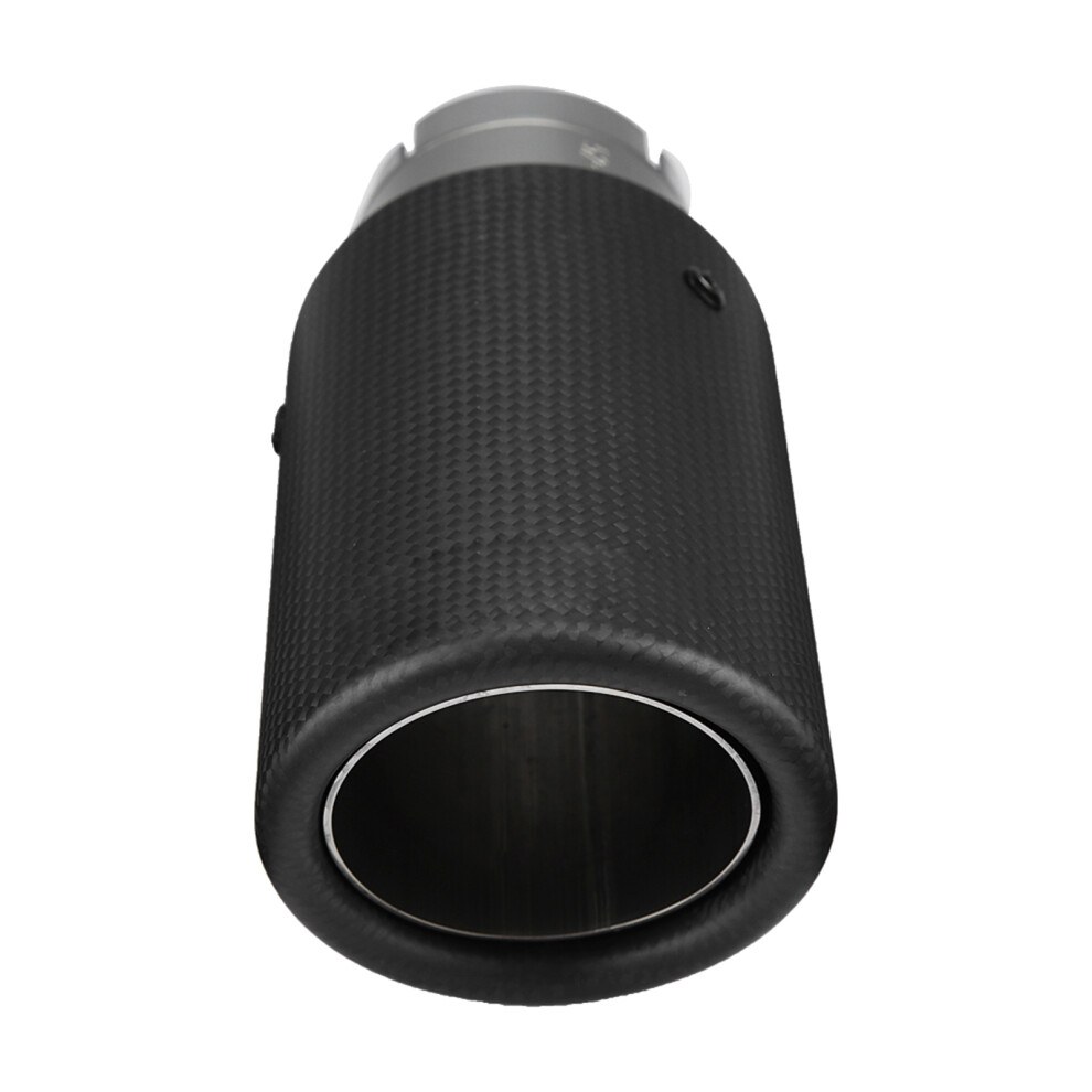 Carbon Fiber Style Car Modified Single Outlet Exhaust Pipe Muffler Tip Tail Throat 54-76Mm 4251324536003