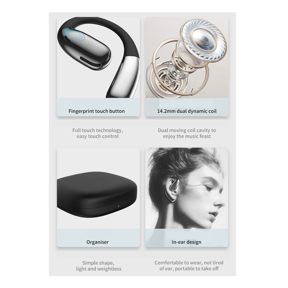 Ear Hanging Style Wireless Headphones Sports Headsets For Running D 4853878211766