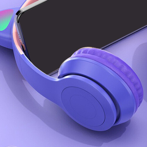 Foldable Headset with Mic, RGB LED Light for Gift School Gaming B 1