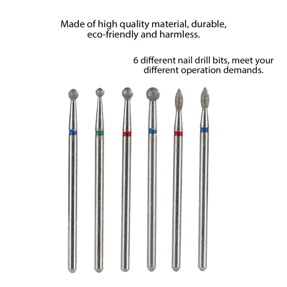 6pcs Nail Drill Bits File Grinding Head Set Electric Manicure Pedicure Nail Art Tools 04#